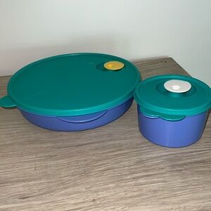 Set of 2 Microwave Vintage Tupperware containers. Divided dish & soup bo…